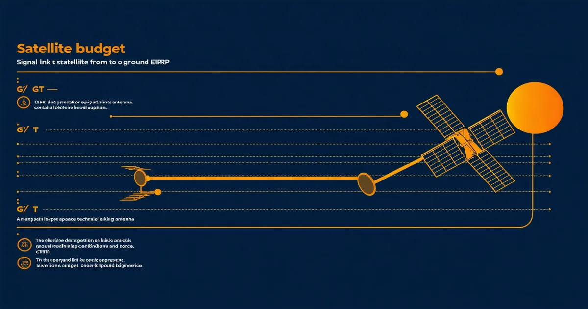 Technical diagram illustrating a link budget calculation for ground station as a service satellite communications